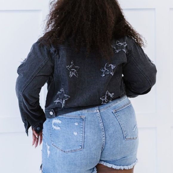 New!! 💕 Sweet Generis Star-Crossed Cropped Denim Jacket - Picture 9 of 10